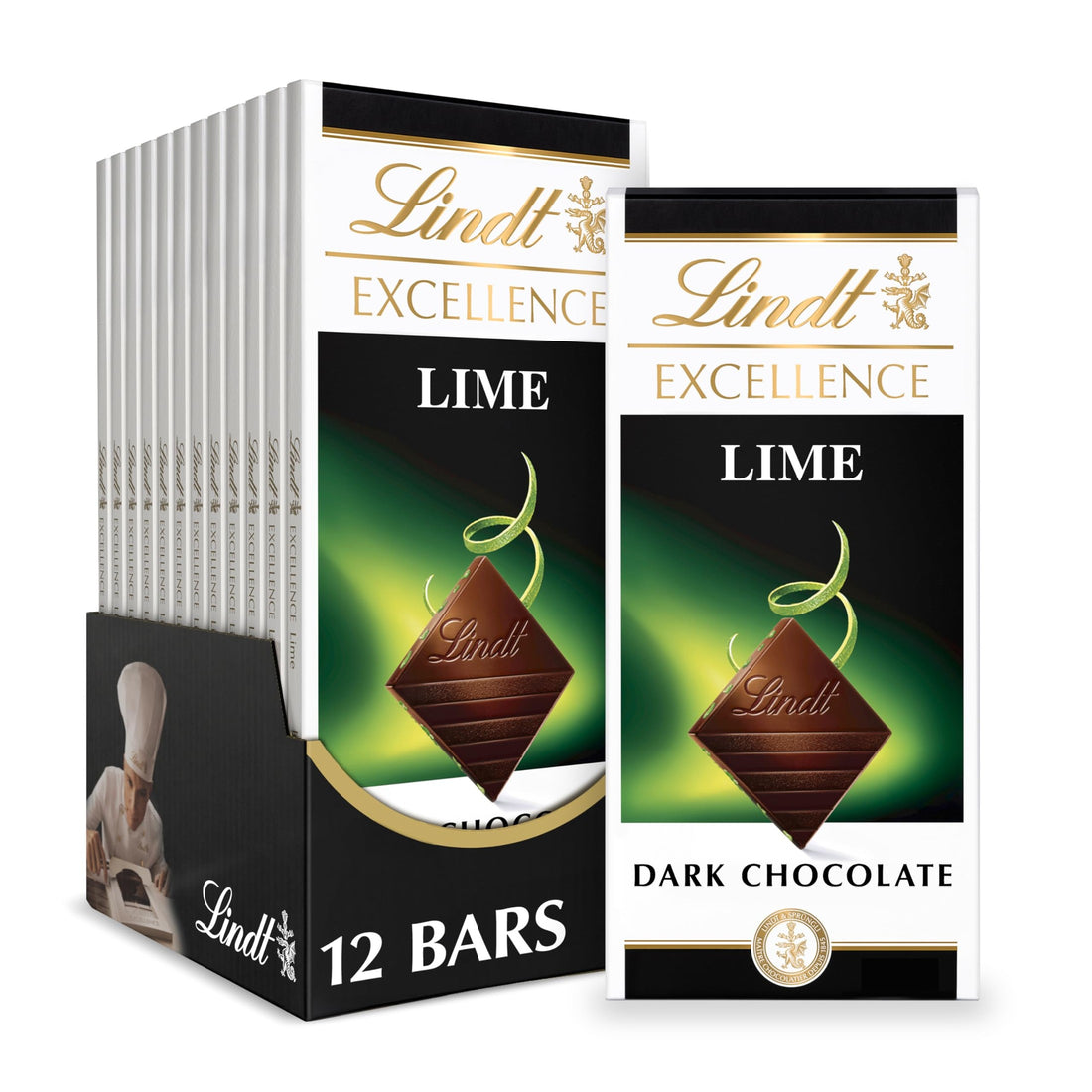 Lindt EXCELLENCE 85% Cocoa Dark Chocolate Bar, Dark Chocolate Candy, 3.5 oz. (12 Pack)