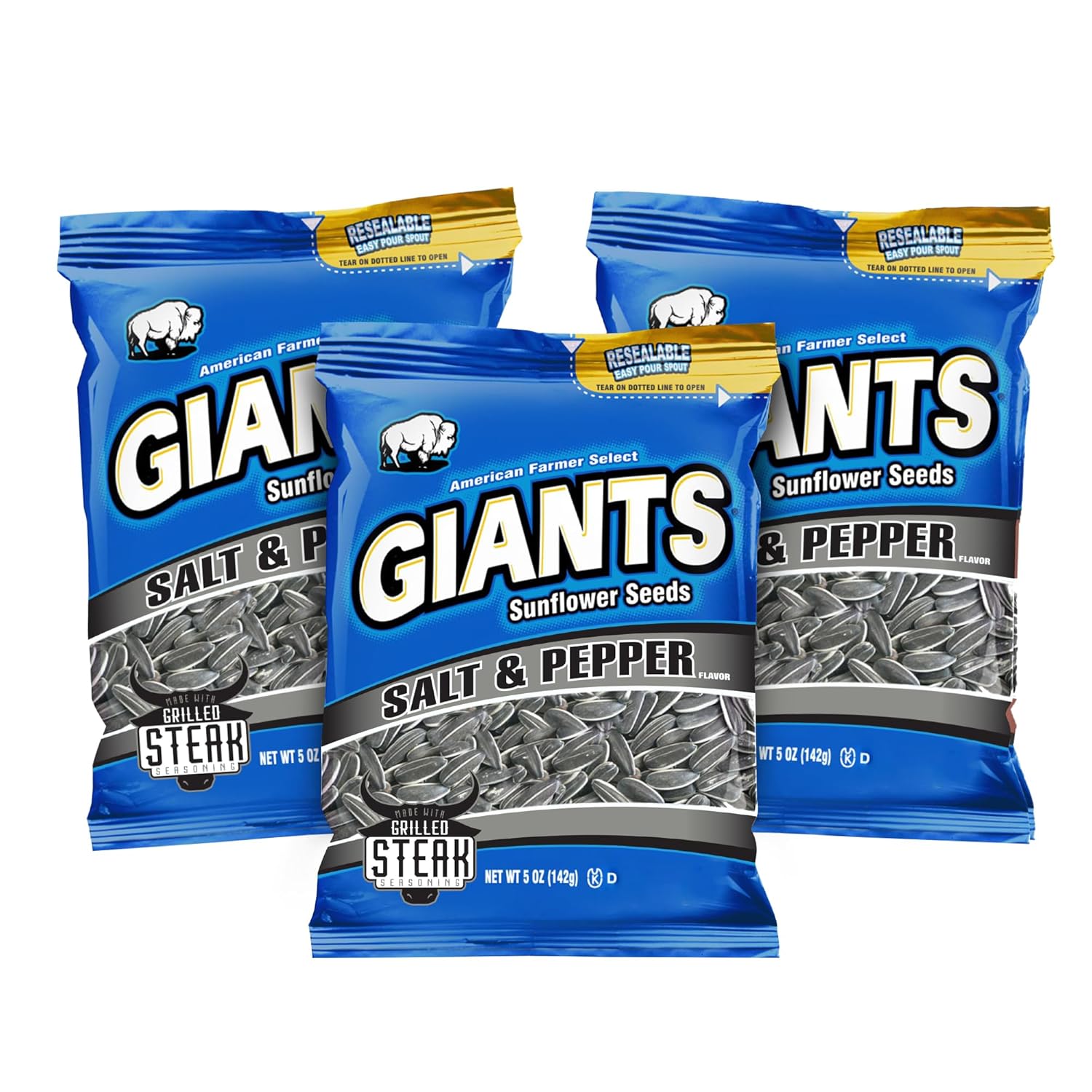 GIANTS Original Sunflower Seeds - Sunflower Seeds to Eat, Sunflower Seeds Bulk, Lightly Salted Sunflower Seeds for Eating, High Protein Snack - 5.75 oz Resealable Bags (Case of 12)
