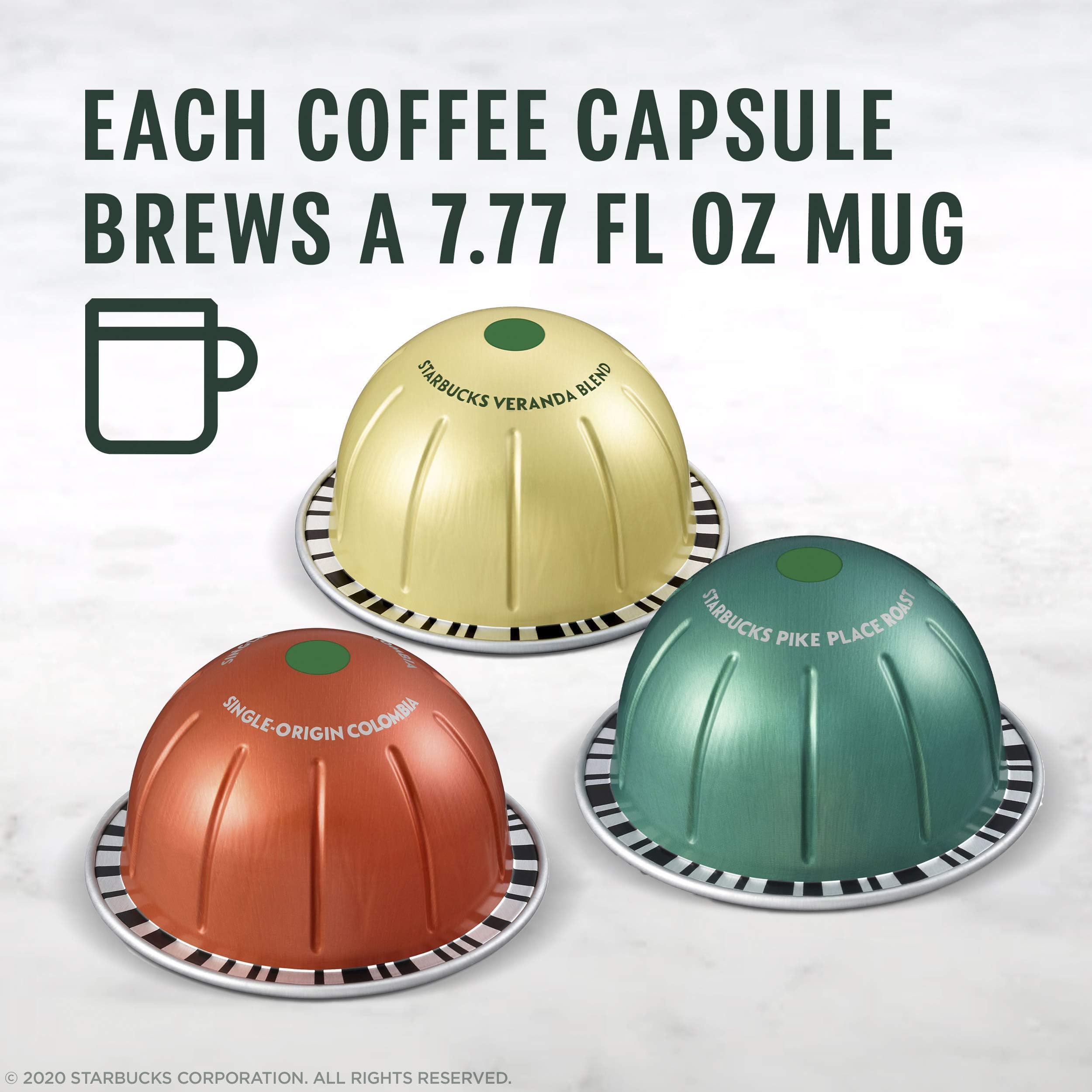 Starbucks by Nespresso Vertuo, Pike Place, Medium Roast Coffee 32-count Coffee Pods, Brews 7.8 oz.