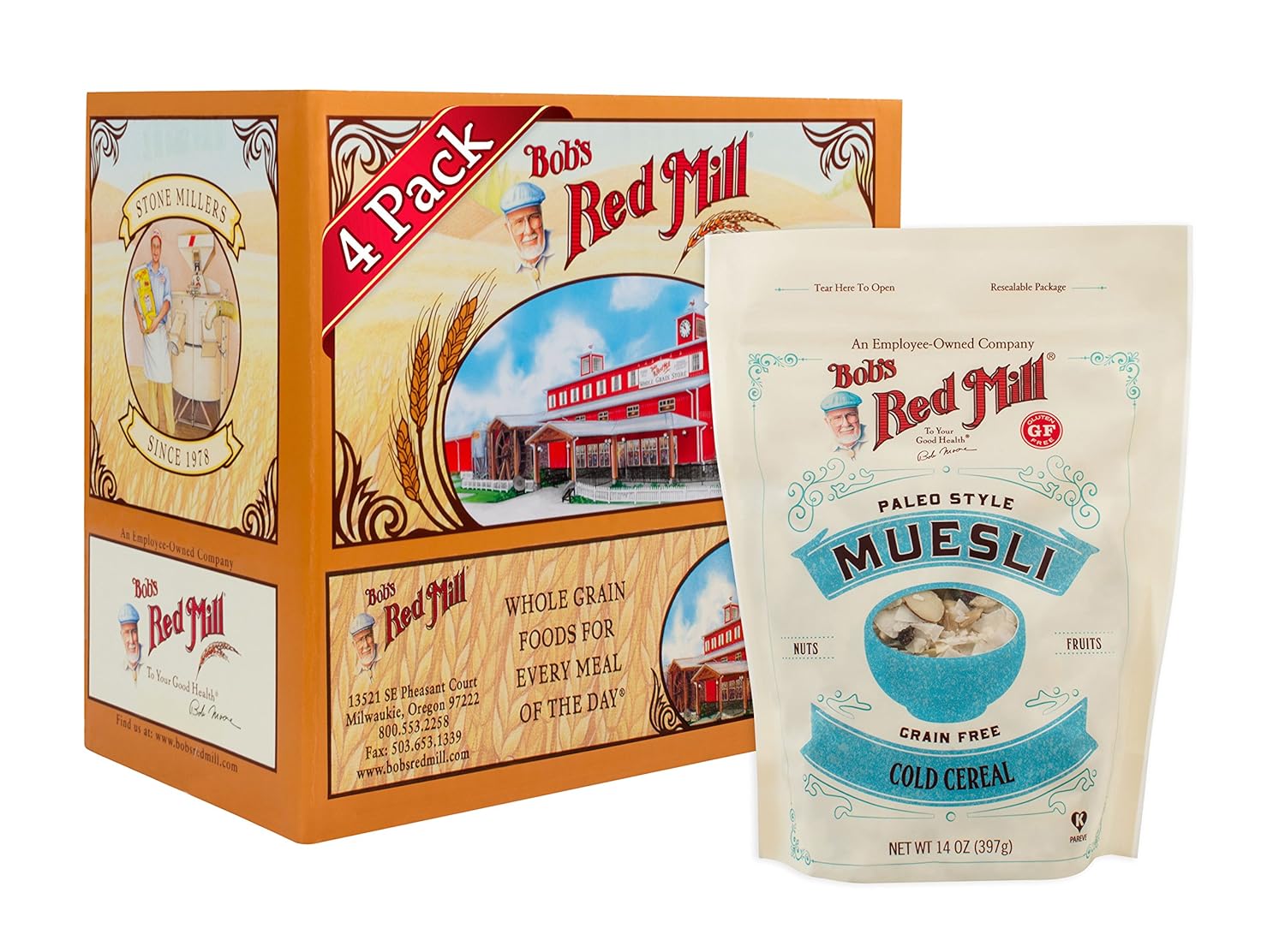 Bob's Red Mill Paleo Muesli, 14oz (Pack of 4) - Non GMO, Gluten Free, Vegan, Paleo Friendly, Kosher