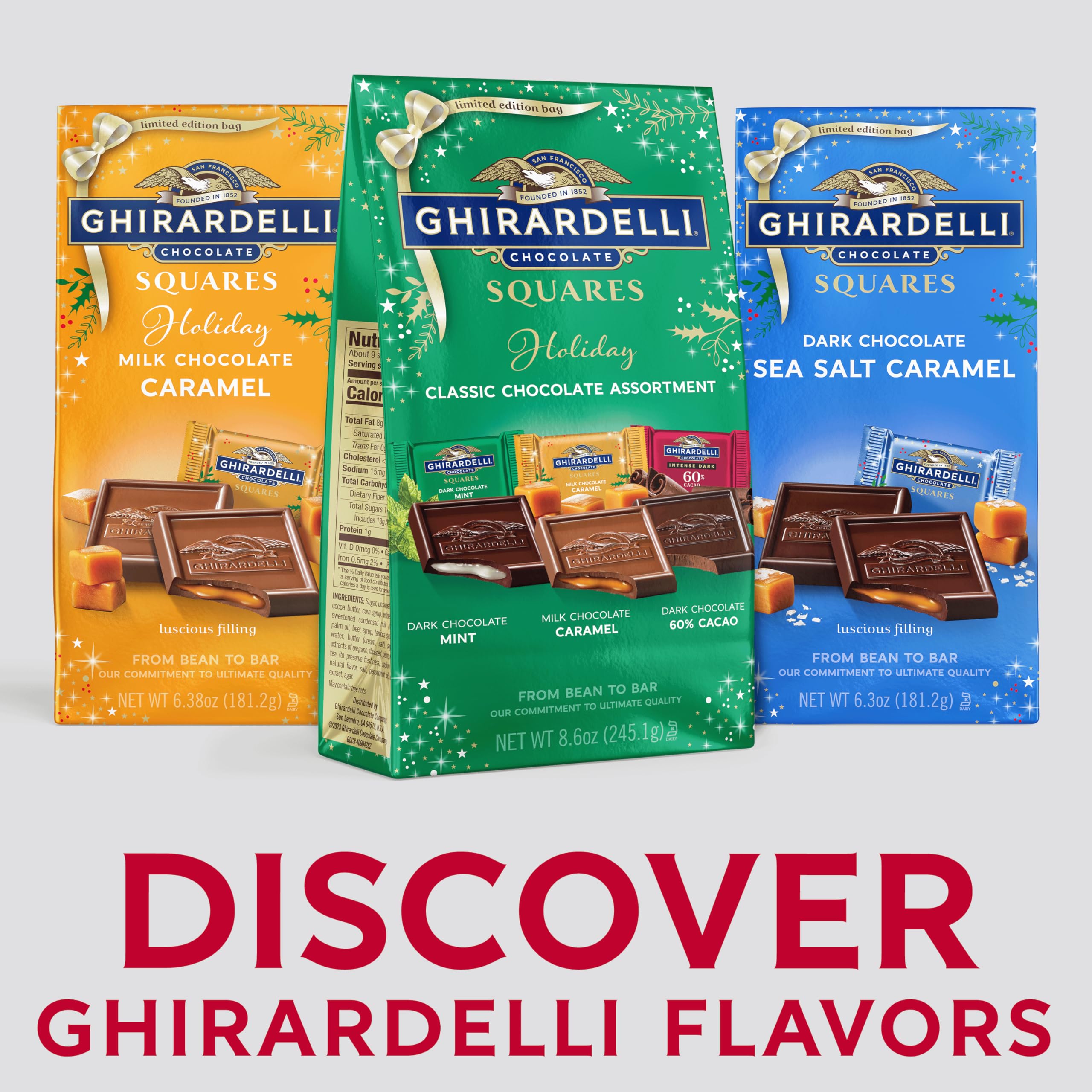 GHIRARDELLI Premium Chocolate Assortment SQUARES Gift Box, 29.6 oz