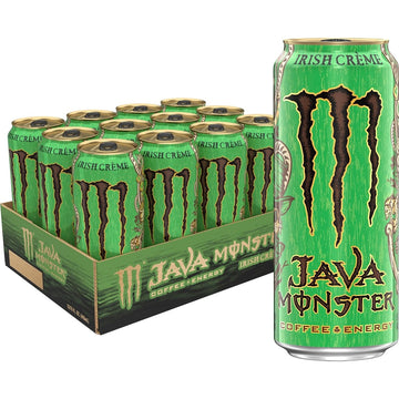 Java Monster Irish Crème, Coffee + Energy Drink, 15 Ounce | Pack of 12