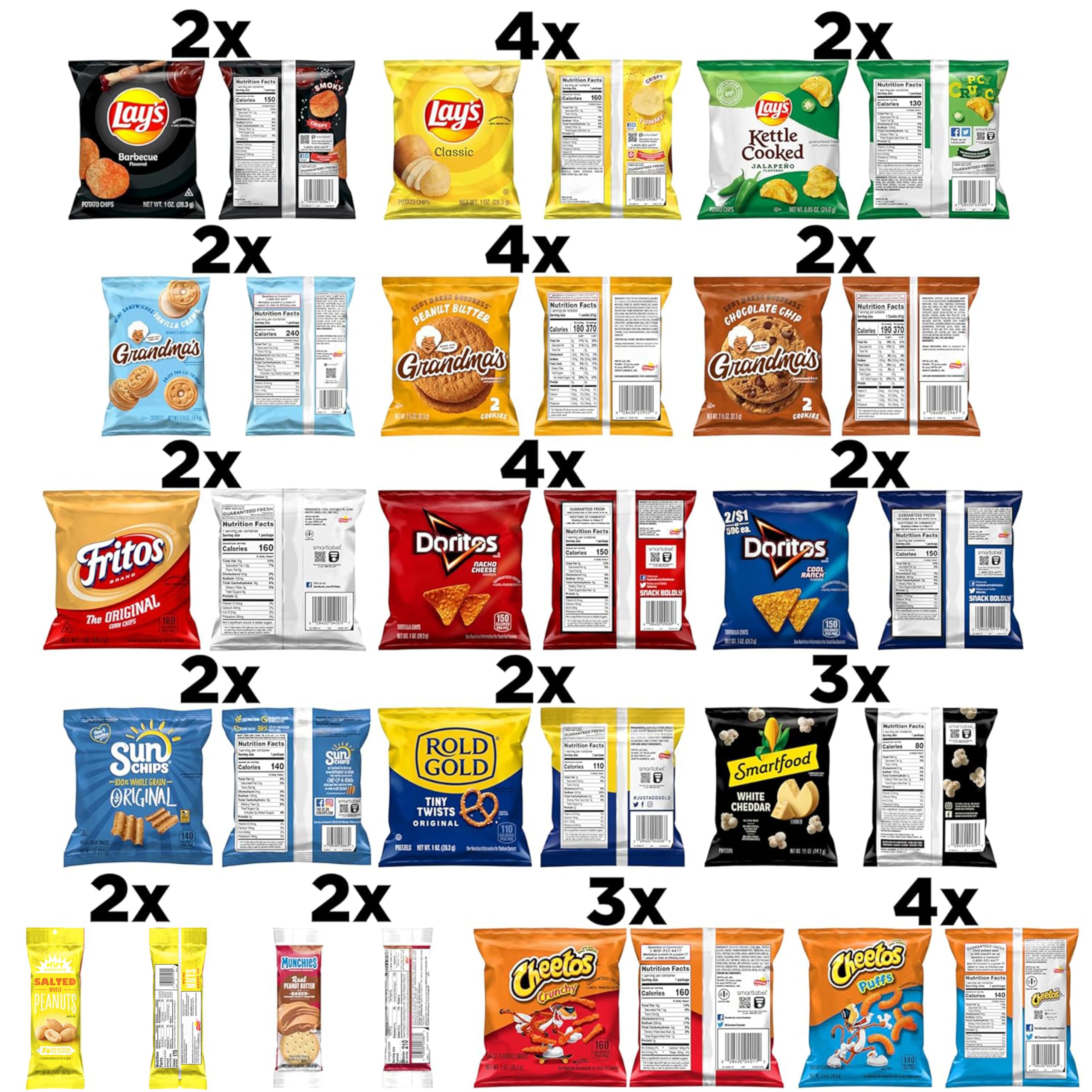 Frito-Lay Ultimate Classic Snacks Package, Variety Assortment of Chips, Cookies, Crackers, & Nuts, (Pack of 40) (Packaging May Vary)