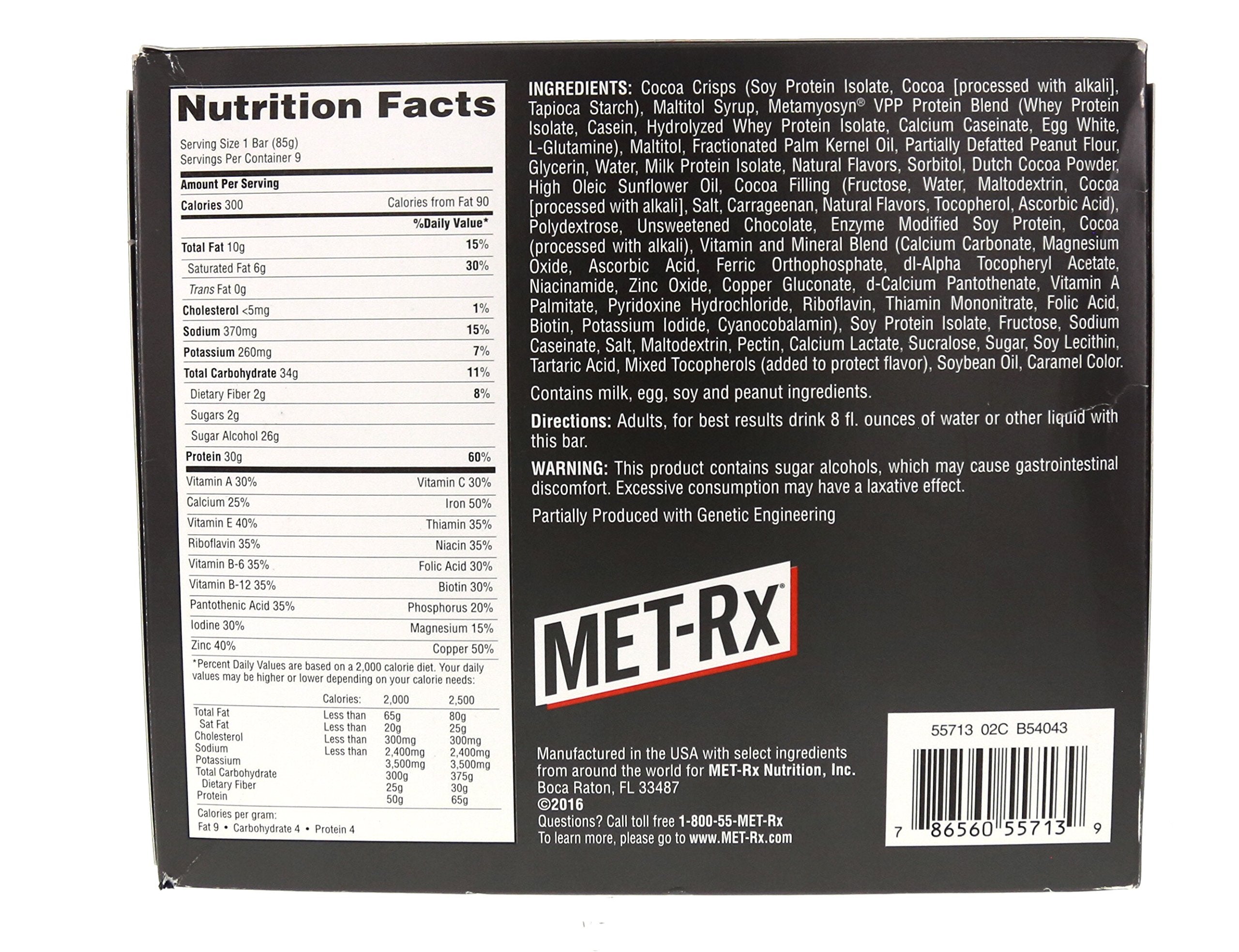 MET-Rx Big 100 Protein Bar, Meal Replacement Bar, 32G Protein, Super Cookie Crunch, 9 Bars (Pack of 1)