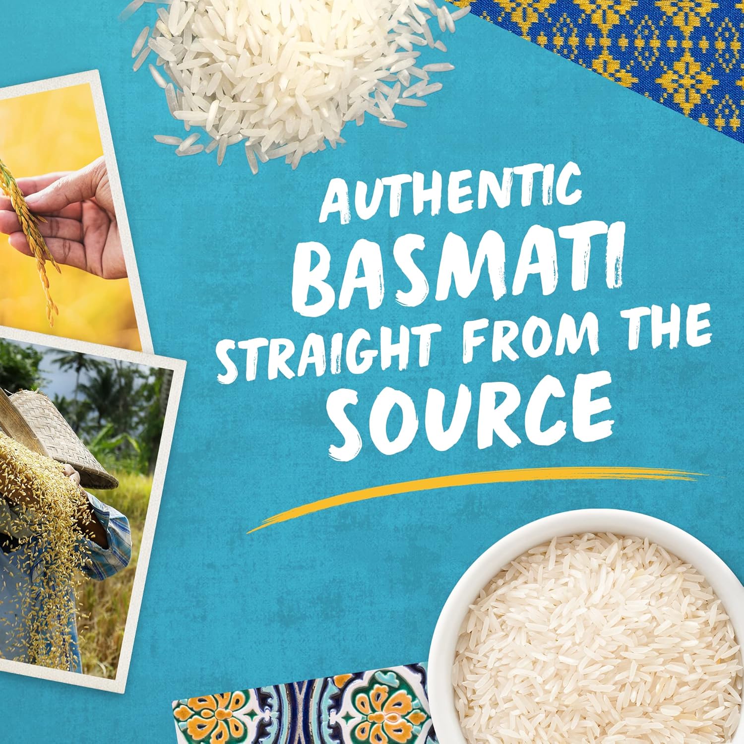 Tilda Pure Basmati Rice, Premium Aromatic and Authentic Rice, Large Resealable Bag, 10-Pound Bag,White