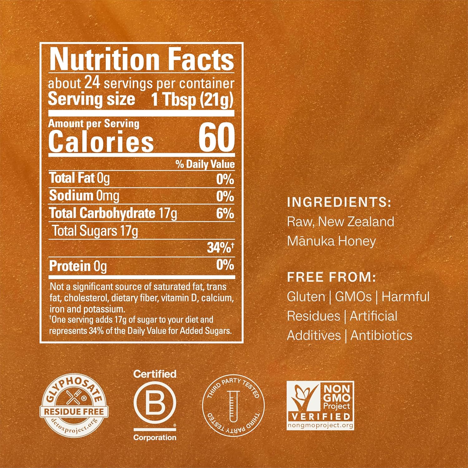 Manukora Raw Manuka Honey MGO 50+, New Zealand Honey, Non-GMO, 3rd-Party Tested, Glyphosate Residue Free Certified, 2000+ Natural Compounds, Traceable from Hive-to-Hand, Daily Wellness Support – 500g