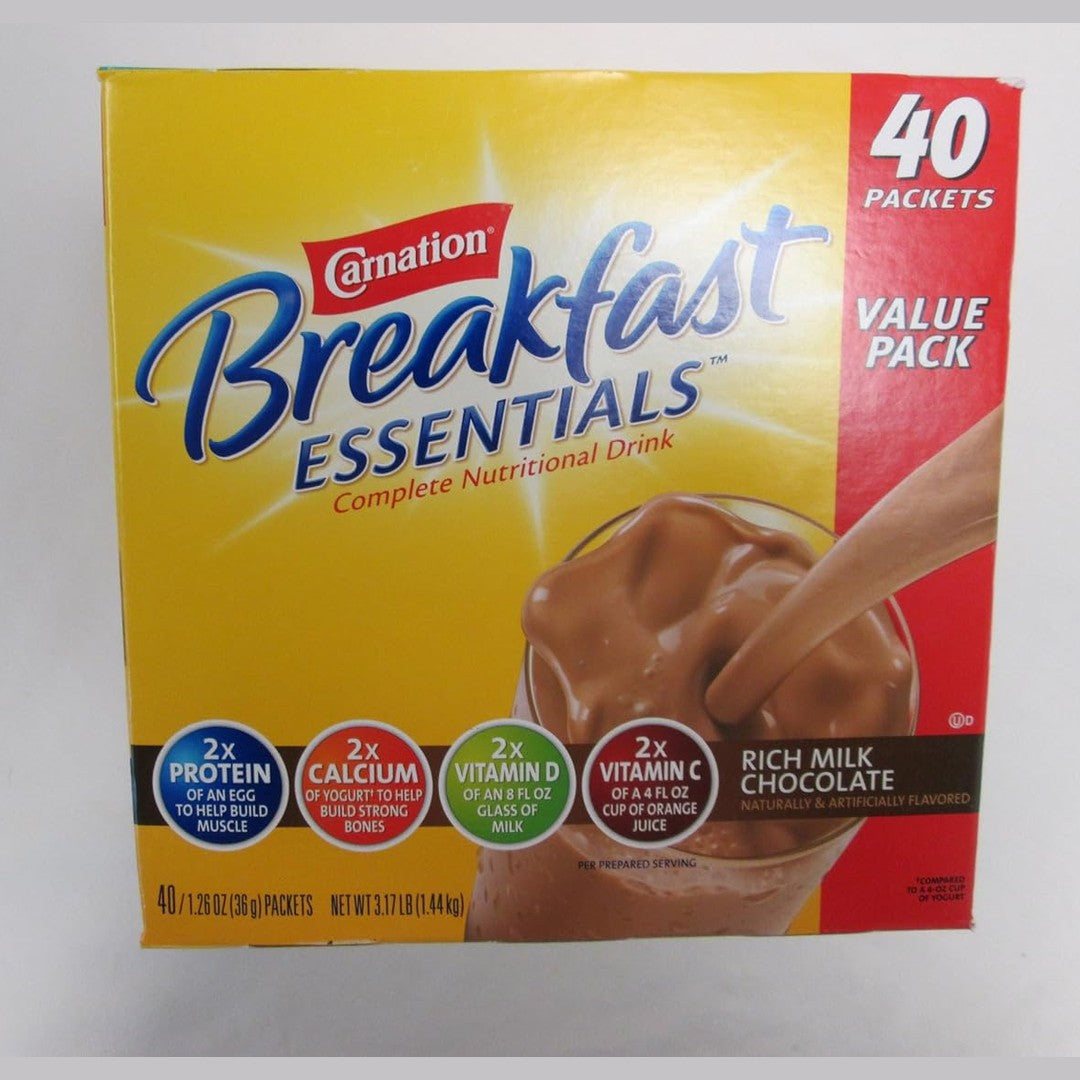 Carnation Breakfast Essentials 40-1.26oz Packets - Rich Milk Chocolate