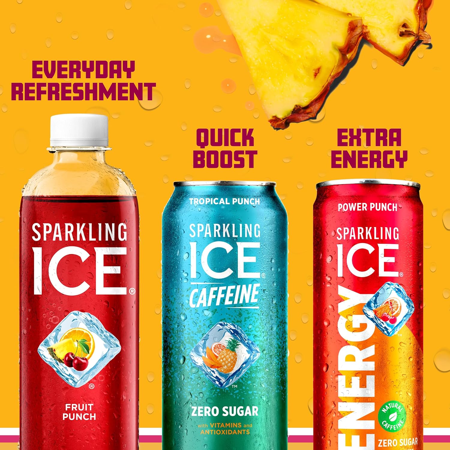 Sparkling Ice Energy Power Punch 12Pk. Energy Drinks with Vitamins + Antioxidants, Zero Sugar. 12 fl oz cans.