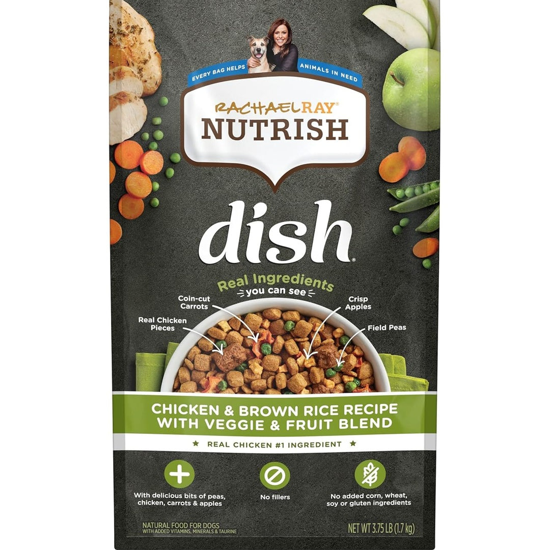 Rachael Ray Nutrish Dish Dry Dog Food Beef & Brown Rice Recipe With Veggie & Fruit Blend, 23 lb. Bag