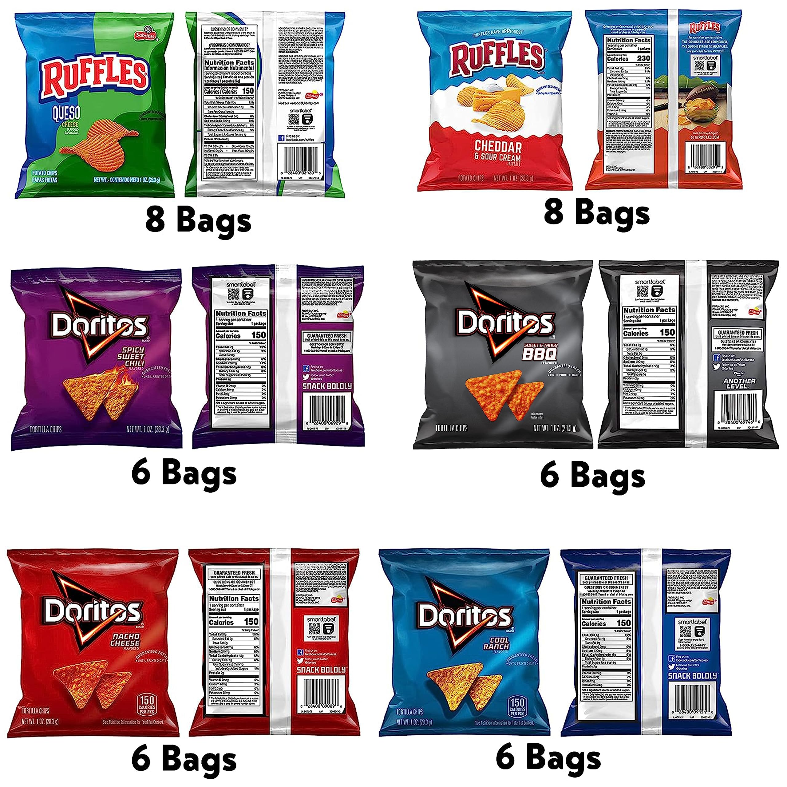 Frito-Lay Ultimate Classic Snacks Package, Variety Assortment of Chips, Cookies, Crackers, & Nuts, (Pack of 40) (Packaging May Vary)