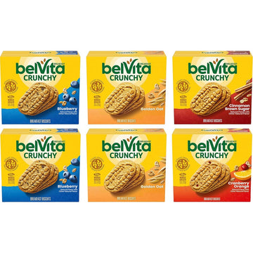 belVita Breakfast Bars Biscuits Variety Pack, 4 Flavors, 30 Total Packs, 6 Boxes (4 Biscuits Per Pack)