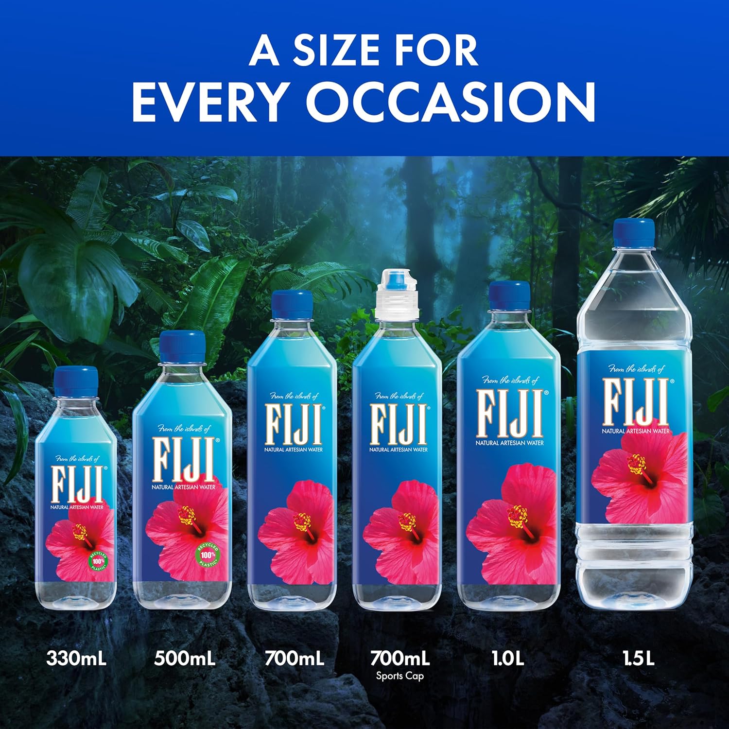 FIJI Natural Artesian Bottled Water 500mL / 16.9 Fl Ounce (Pack of 24) - 100% Natural Electrolytes