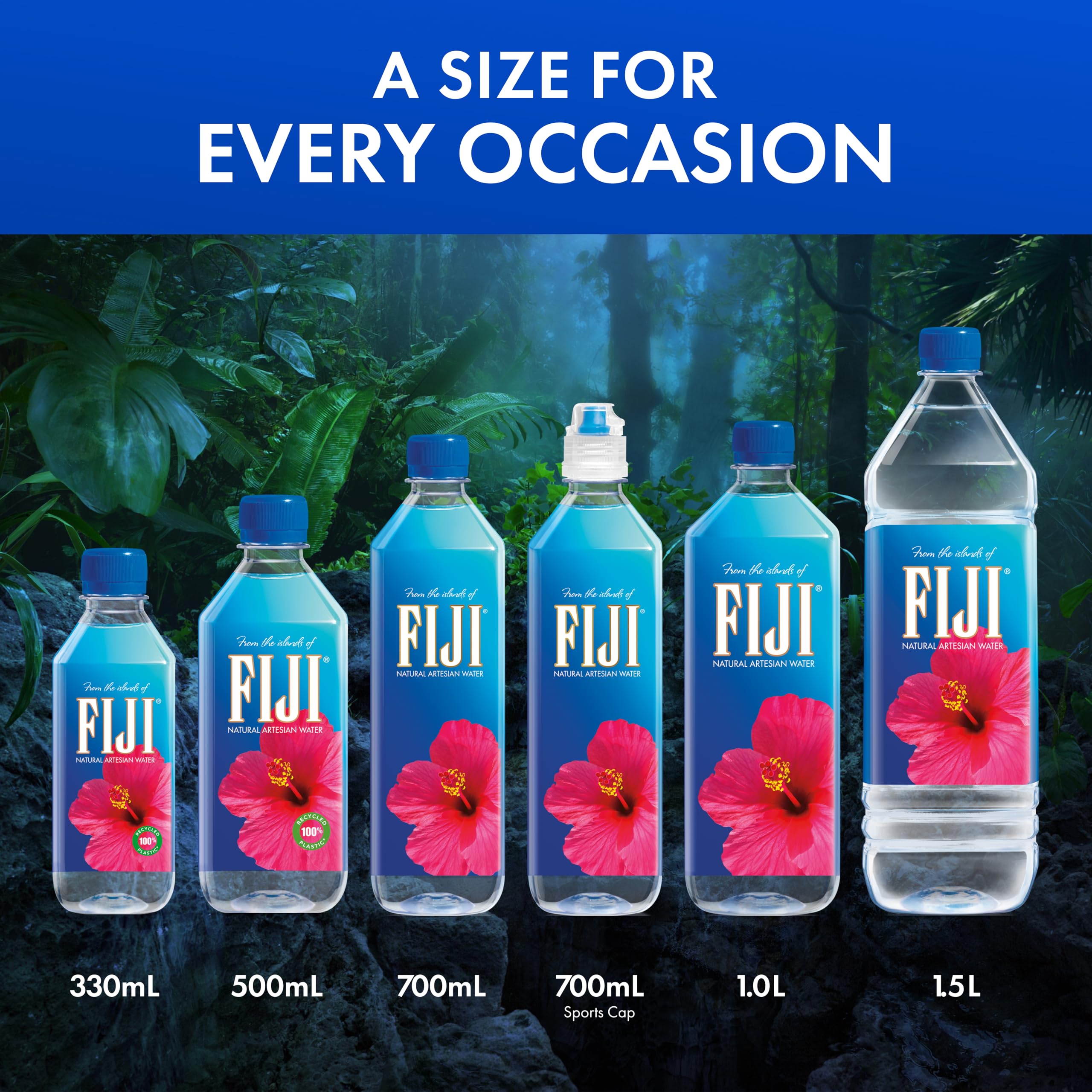 FIJI Natural Artesian Bottled Water 1.5 Liters / 50.7 Fl Ounce (Pack of 12) - 100% Natural Electrolytes