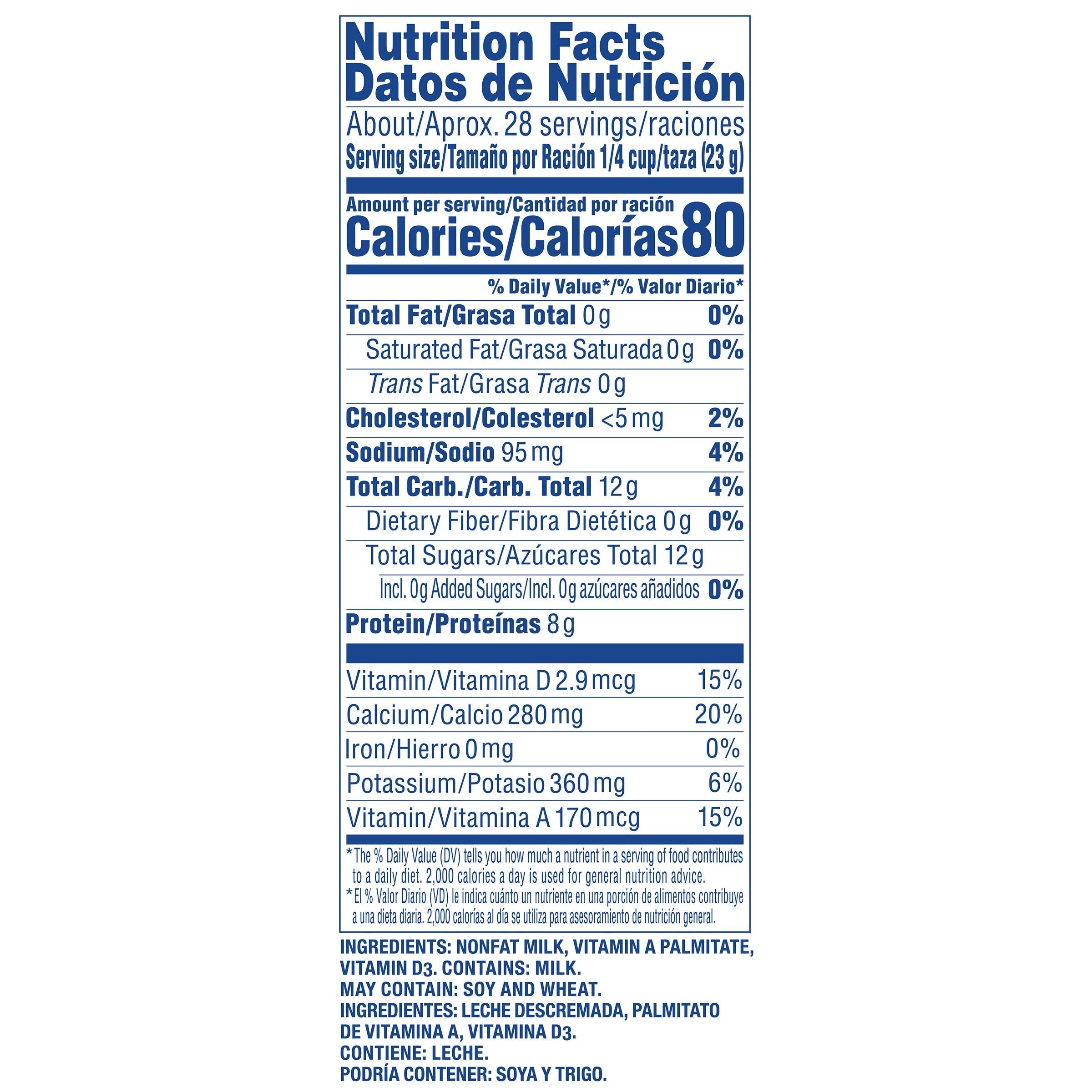 Carnation Instant Nonfat Dry Milk, 6 Count, 9.63 Ounce